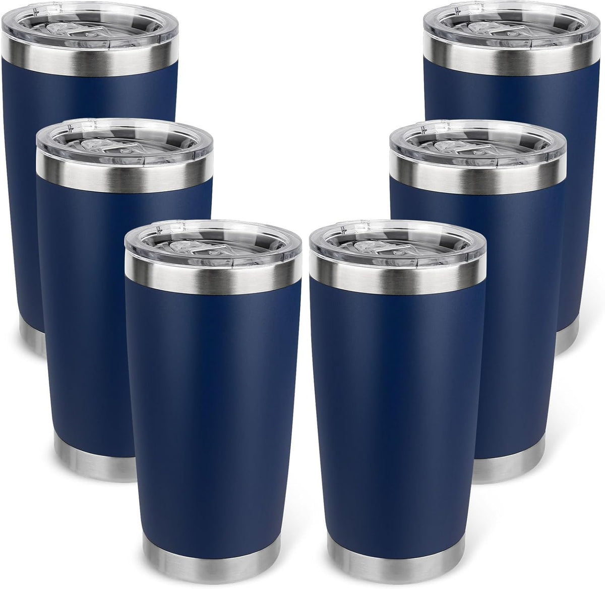 20oz Stainless Steel Tumbler with Lid, Travel Mug - Double Wall Vacuum Powder Coated Cup - Red