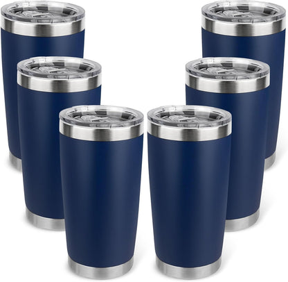 20oz Stainless Steel Tumbler with Lid, Travel Mug - Double Wall Vacuum Powder Coated Cup - Red