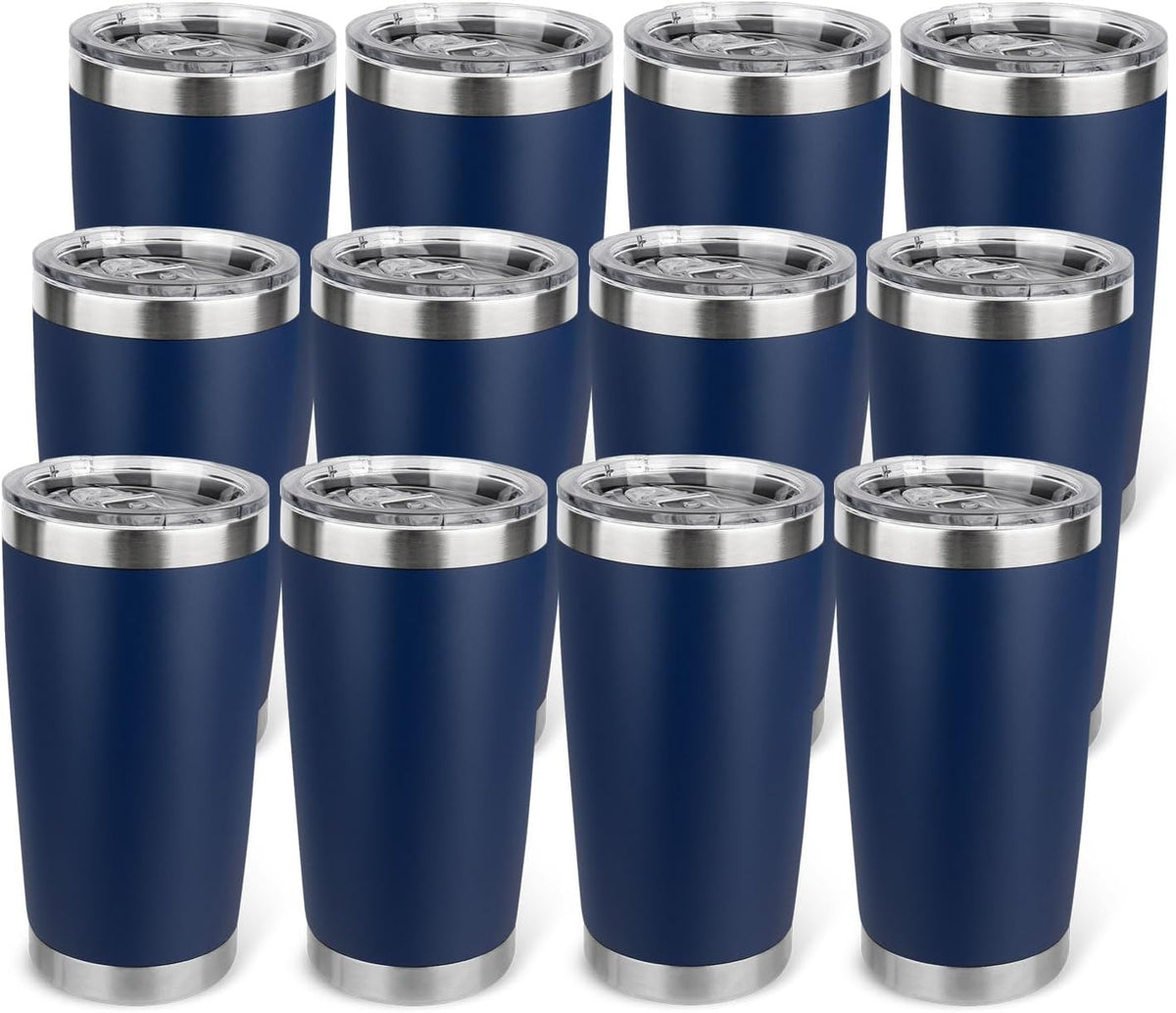 20oz Stainless Steel Tumbler with Lid, Travel Mug - Double Wall Vacuum Powder Coated Cup - Red