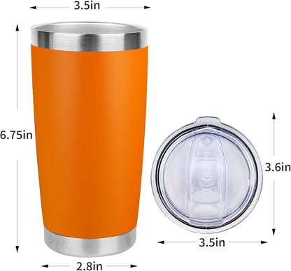 20oz Stainless Steel Tumbler with Lid, Travel Mug - Double Wall Vacuum Powder Coated Cup - Red