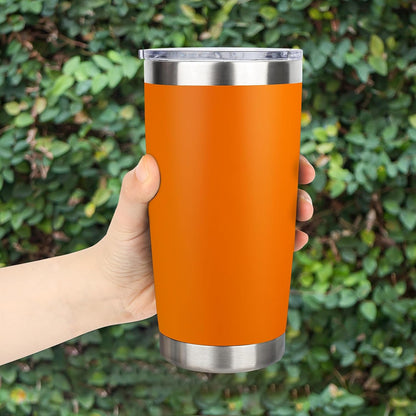 20oz Stainless Steel Tumbler with Lid, Travel Mug - Double Wall Vacuum Powder Coated Cup - Red