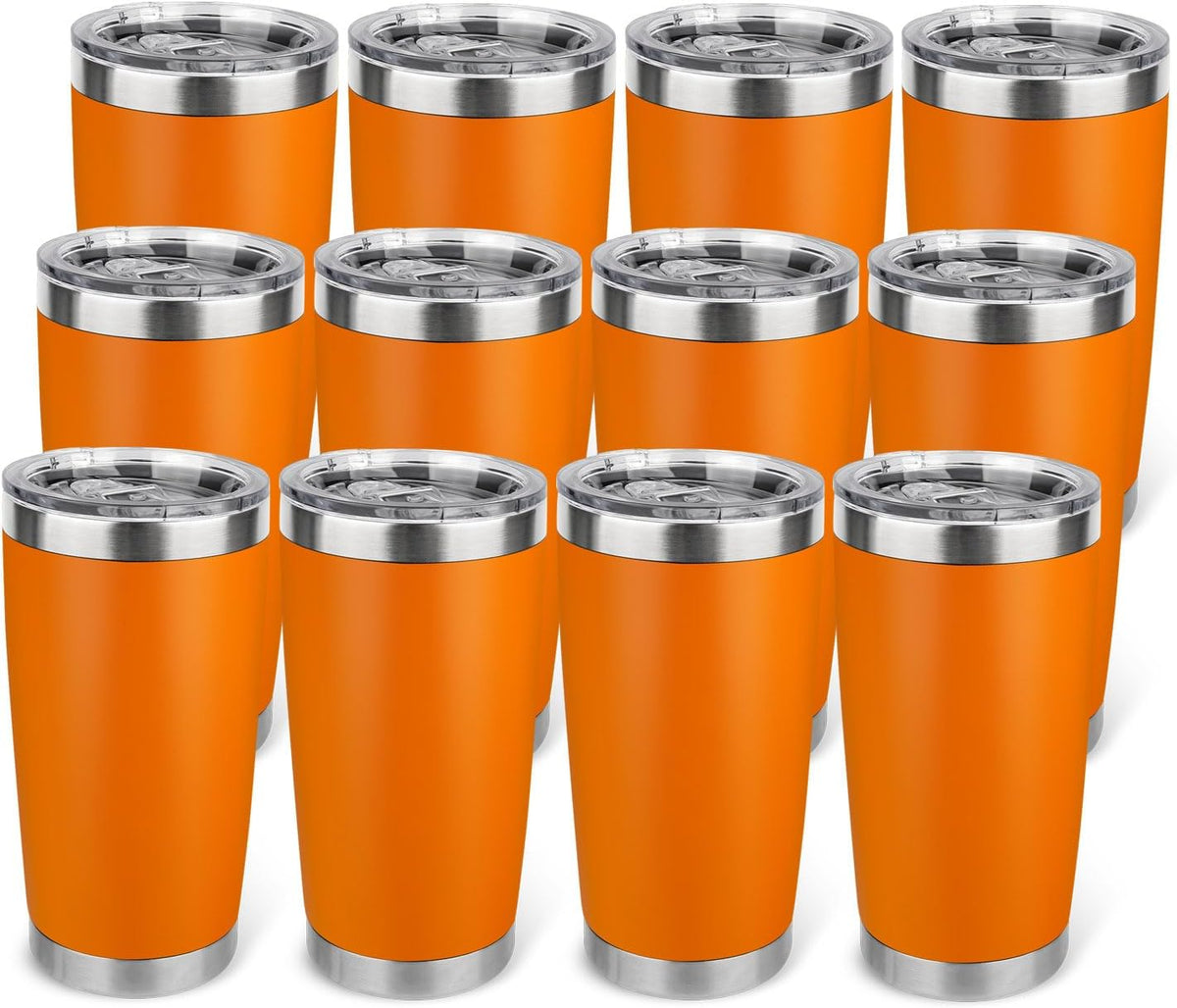 20oz Stainless Steel Tumbler with Lid, Travel Mug - Double Wall Vacuum Powder Coated Cup - Red