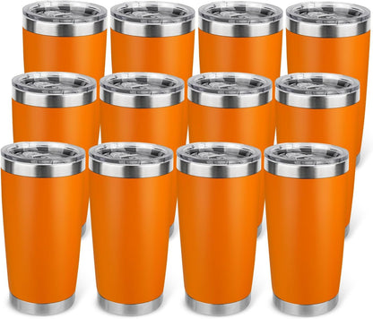 20oz Stainless Steel Tumbler with Lid, Travel Mug - Double Wall Vacuum Powder Coated Cup - Red