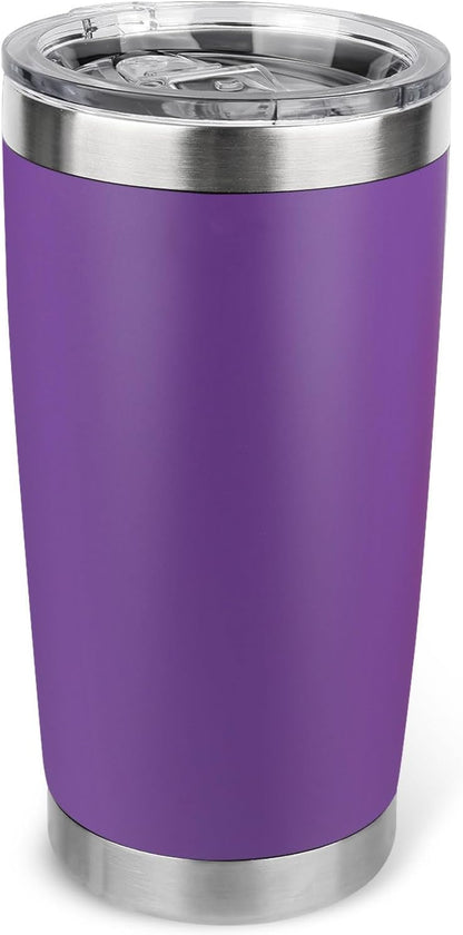 20oz Stainless Steel Tumbler with Lid, Travel Mug - Double Wall Vacuum Powder Coated Cup - Red