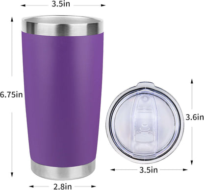 20oz Stainless Steel Tumbler with Lid, Travel Mug - Double Wall Vacuum Powder Coated Cup - Red