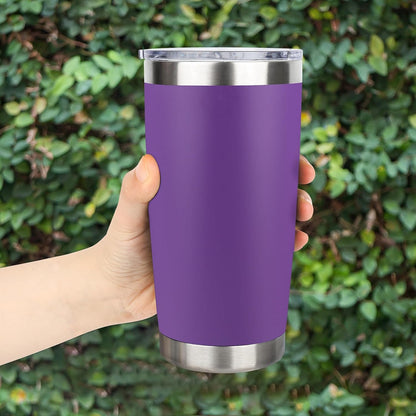 20oz Stainless Steel Tumbler with Lid, Travel Mug - Double Wall Vacuum Powder Coated Cup - Red