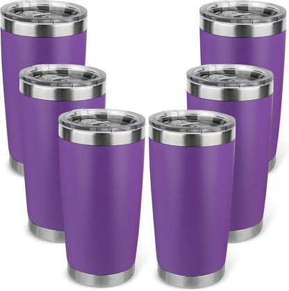 20oz Stainless Steel Tumbler with Lid, Travel Mug - Double Wall Vacuum Powder Coated Cup - Red