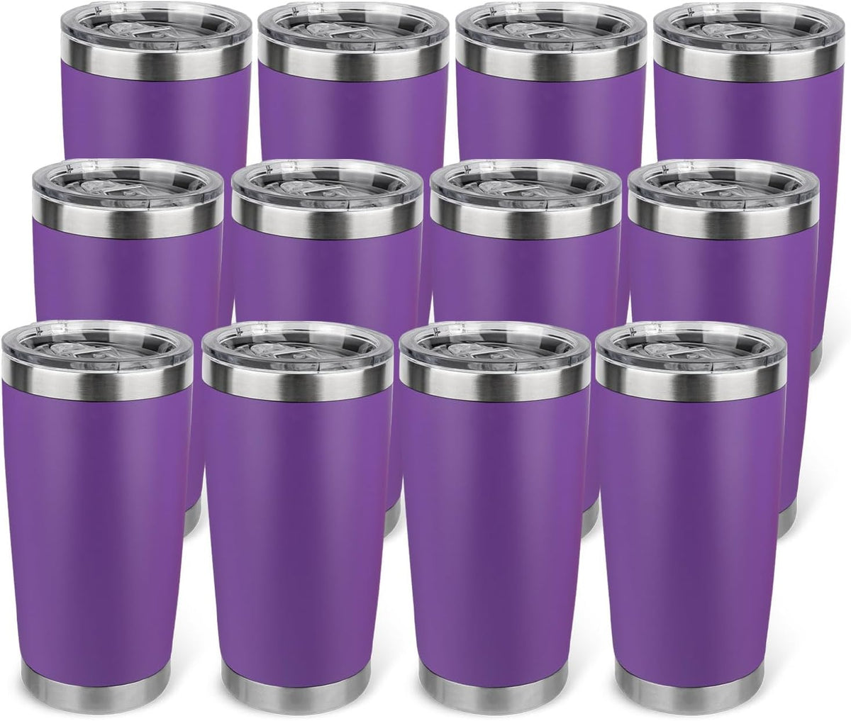20oz Stainless Steel Tumbler with Lid, Travel Mug - Double Wall Vacuum Powder Coated Cup - Red