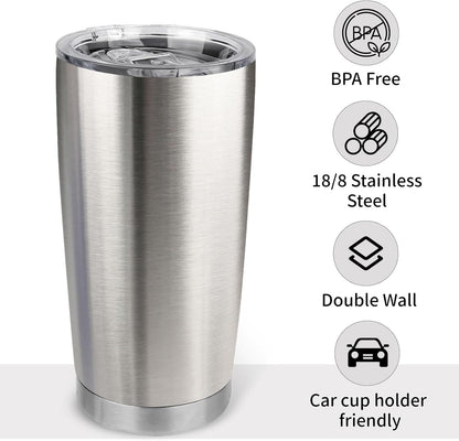 20oz Stainless Steel Tumbler with Lid, Travel Mug - Double Wall Vacuum Powder Coated Cup - Red