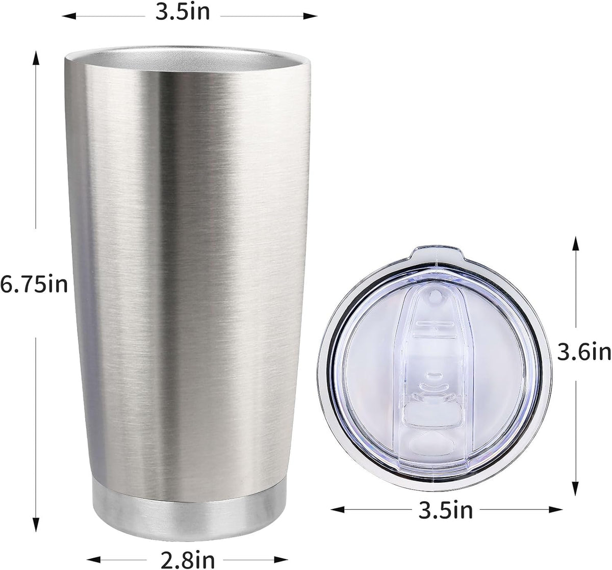 20oz Stainless Steel Tumbler with Lid, Travel Mug - Double Wall Vacuum Powder Coated Cup - Red