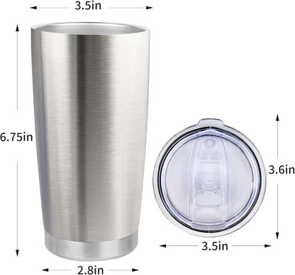 20oz Stainless Steel Tumbler with Lid, Travel Mug - Double Wall Vacuum Powder Coated Cup - Red