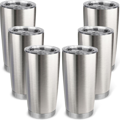 20oz Stainless Steel Tumbler with Lid, Travel Mug - Double Wall Vacuum Powder Coated Cup - Red