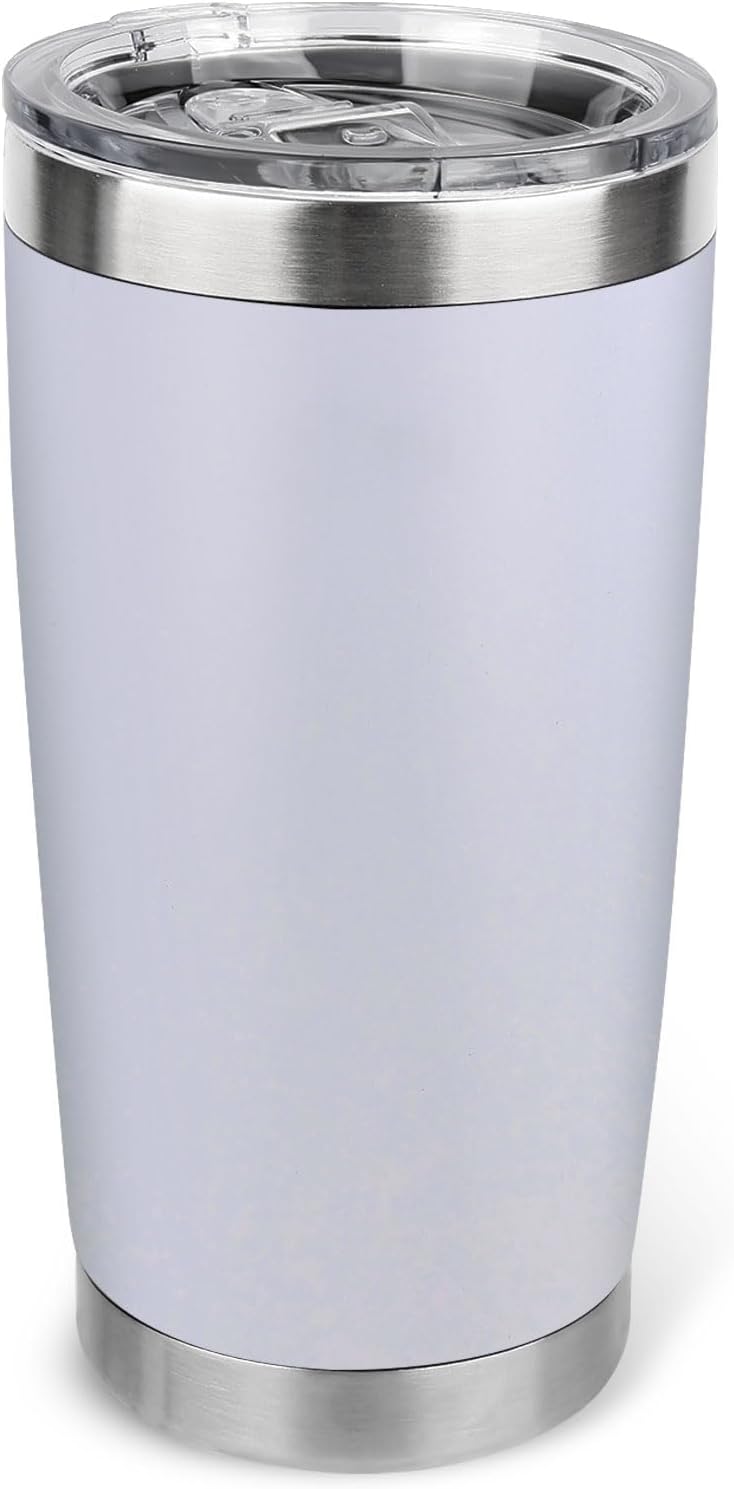 20oz Stainless Steel Tumbler with Lid, Travel Mug - Double Wall Vacuum Powder Coated Cup - Red