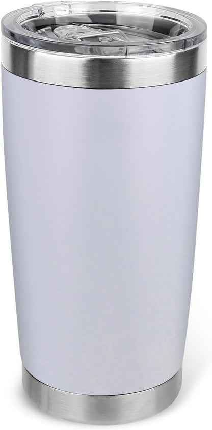 20oz Stainless Steel Tumbler with Lid, Travel Mug - Double Wall Vacuum Powder Coated Cup - Red