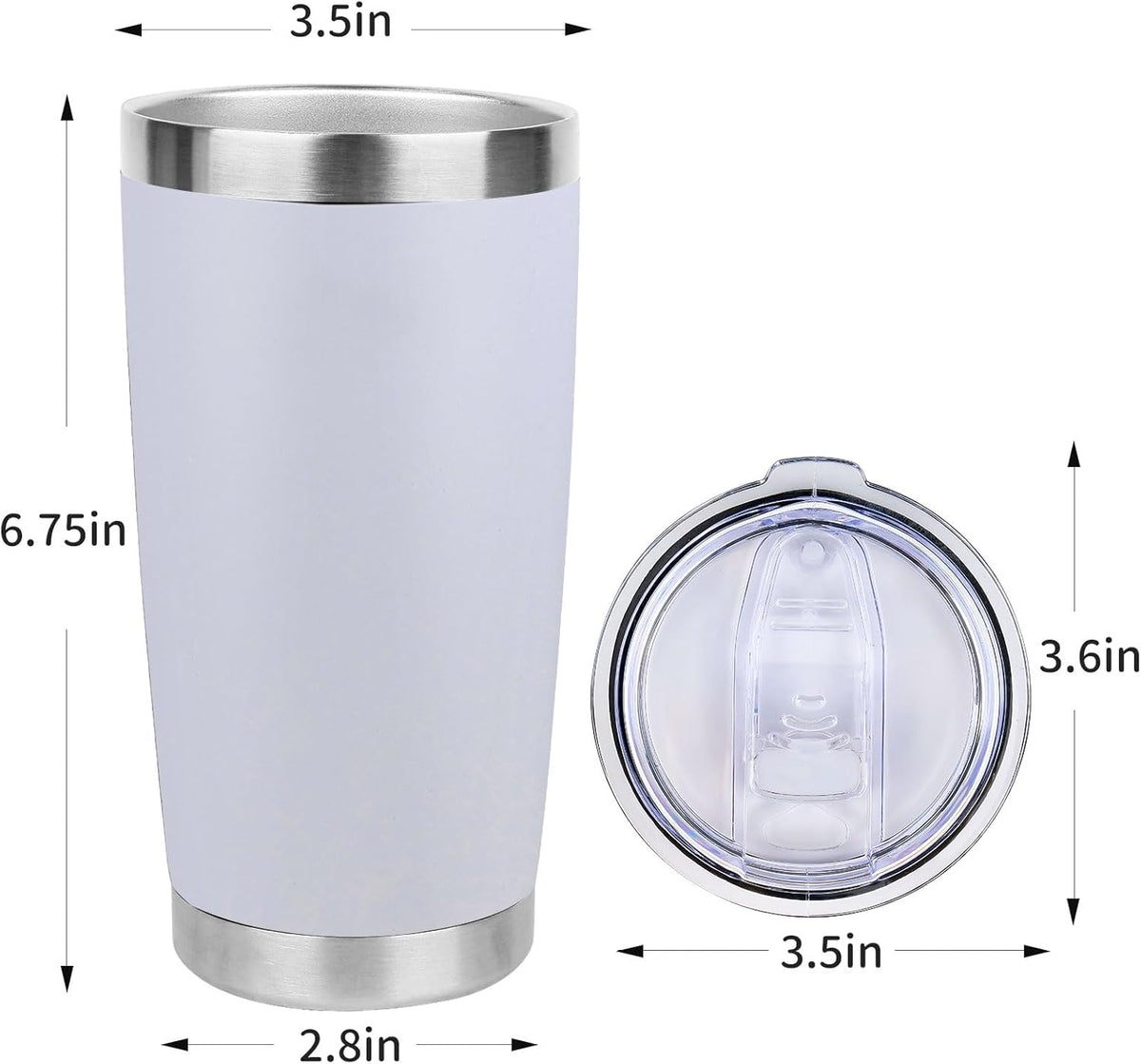 20oz Stainless Steel Tumbler with Lid, Travel Mug - Double Wall Vacuum Powder Coated Cup - Red