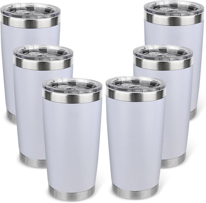 20oz Stainless Steel Tumbler with Lid, Travel Mug - Double Wall Vacuum Powder Coated Cup - Red