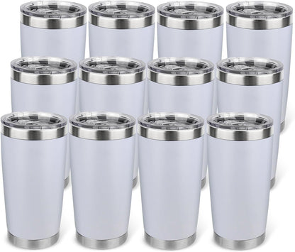 20oz Stainless Steel Tumbler with Lid, Travel Mug - Double Wall Vacuum Powder Coated Cup - Red
