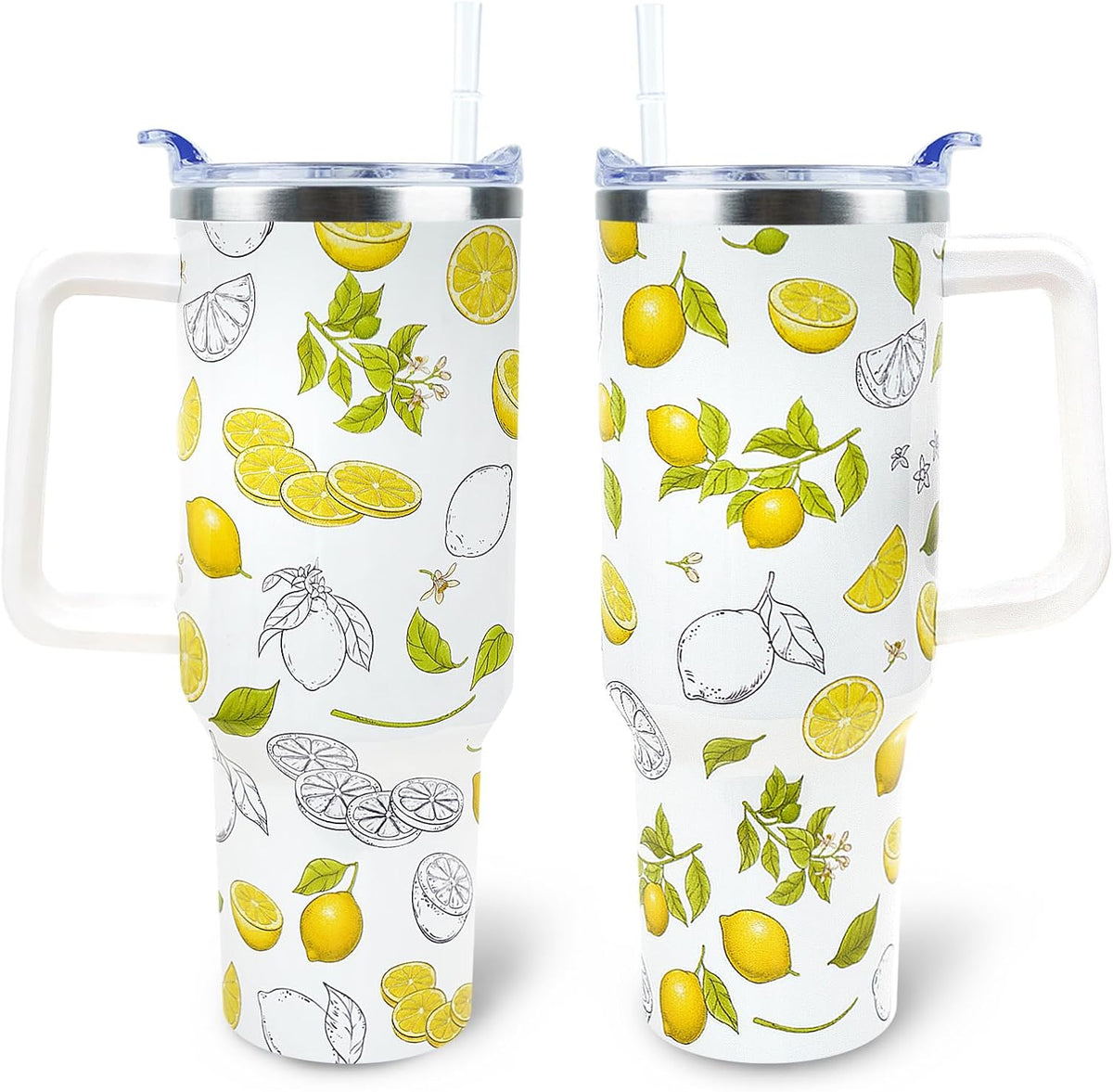 Strawberry Cup 40 OZ Tumbler with Handle Straw Lid Leak Proof | Strawberry Travel Coffee Mug with Handle Insulated for Hot Cold Ice - Christmas Birthday Gifts for Women Cup