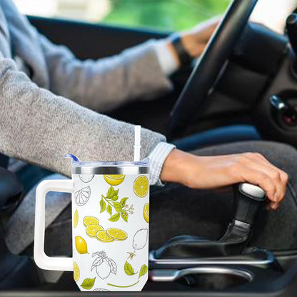 Strawberry Cup 40 OZ Tumbler with Handle Straw Lid Leak Proof | Strawberry Travel Coffee Mug with Handle Insulated for Hot Cold Ice - Christmas Birthday Gifts for Women Cup