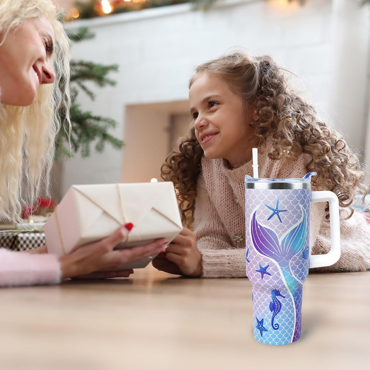 Strawberry Cup 40 OZ Tumbler with Handle Straw Lid Leak Proof | Strawberry Travel Coffee Mug with Handle Insulated for Hot Cold Ice - Christmas Birthday Gifts for Women Cup