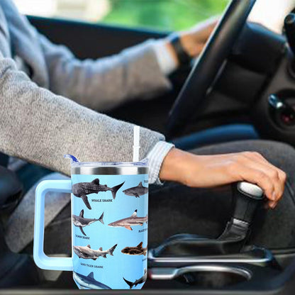 Strawberry Cup 40 OZ Tumbler with Handle Straw Lid Leak Proof | Strawberry Travel Coffee Mug with Handle Insulated for Hot Cold Ice - Christmas Birthday Gifts for Women Cup