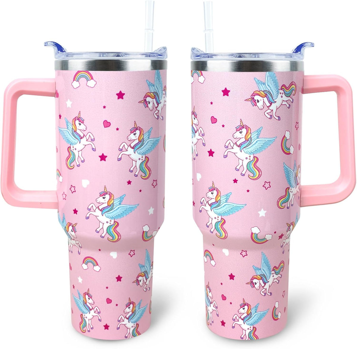 Strawberry Cup 40 OZ Tumbler with Handle Straw Lid Leak Proof | Strawberry Travel Coffee Mug with Handle Insulated for Hot Cold Ice - Christmas Birthday Gifts for Women Cup
