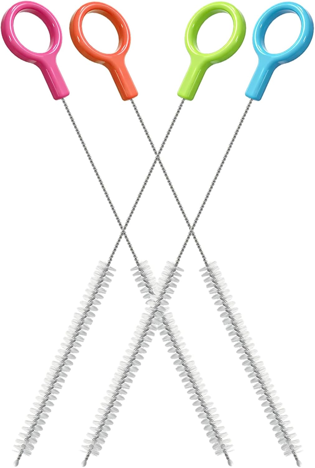 4 Pcs Straw Cleaner Brush Set with Color Hanging Loop