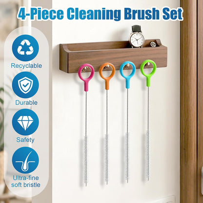 4 Pcs Straw Cleaner Brush Set with Color Hanging Loop