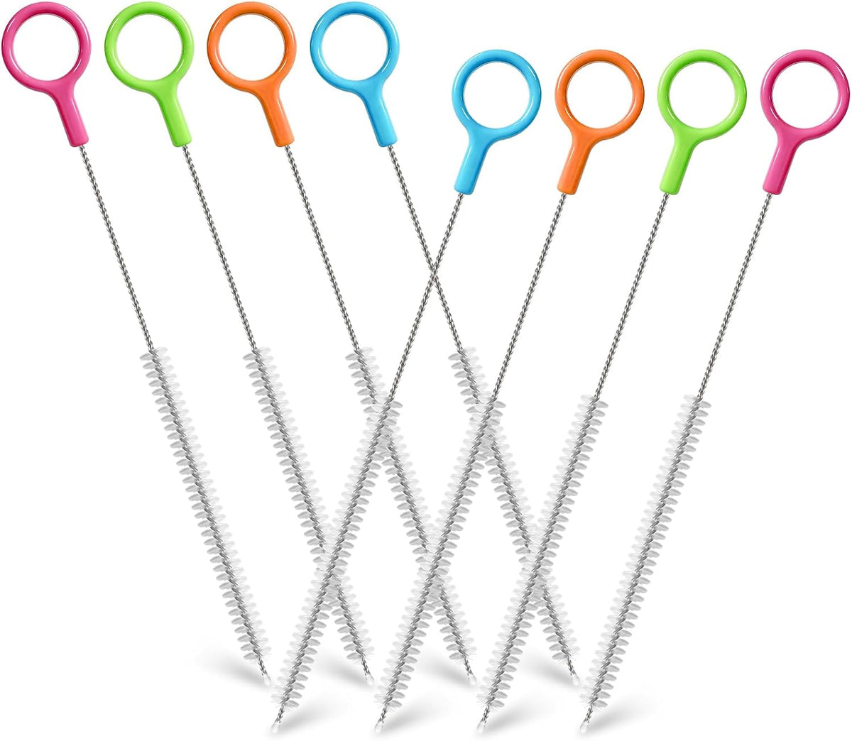 4 Pcs Straw Cleaner Brush Set with Color Hanging Loop