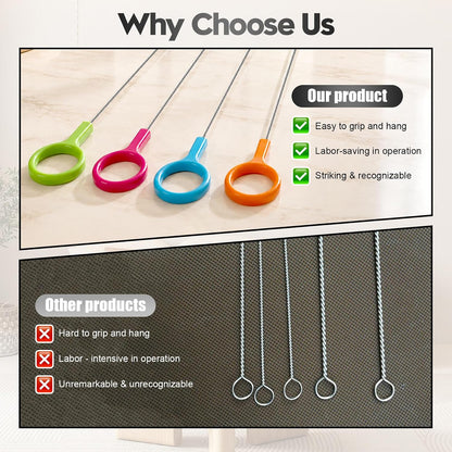 4 Pcs Straw Cleaner Brush Set with Color Hanging Loop