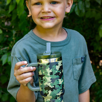 16oz Little Road Trip Tumbler, Straw Lid and Handle, Berry Jam