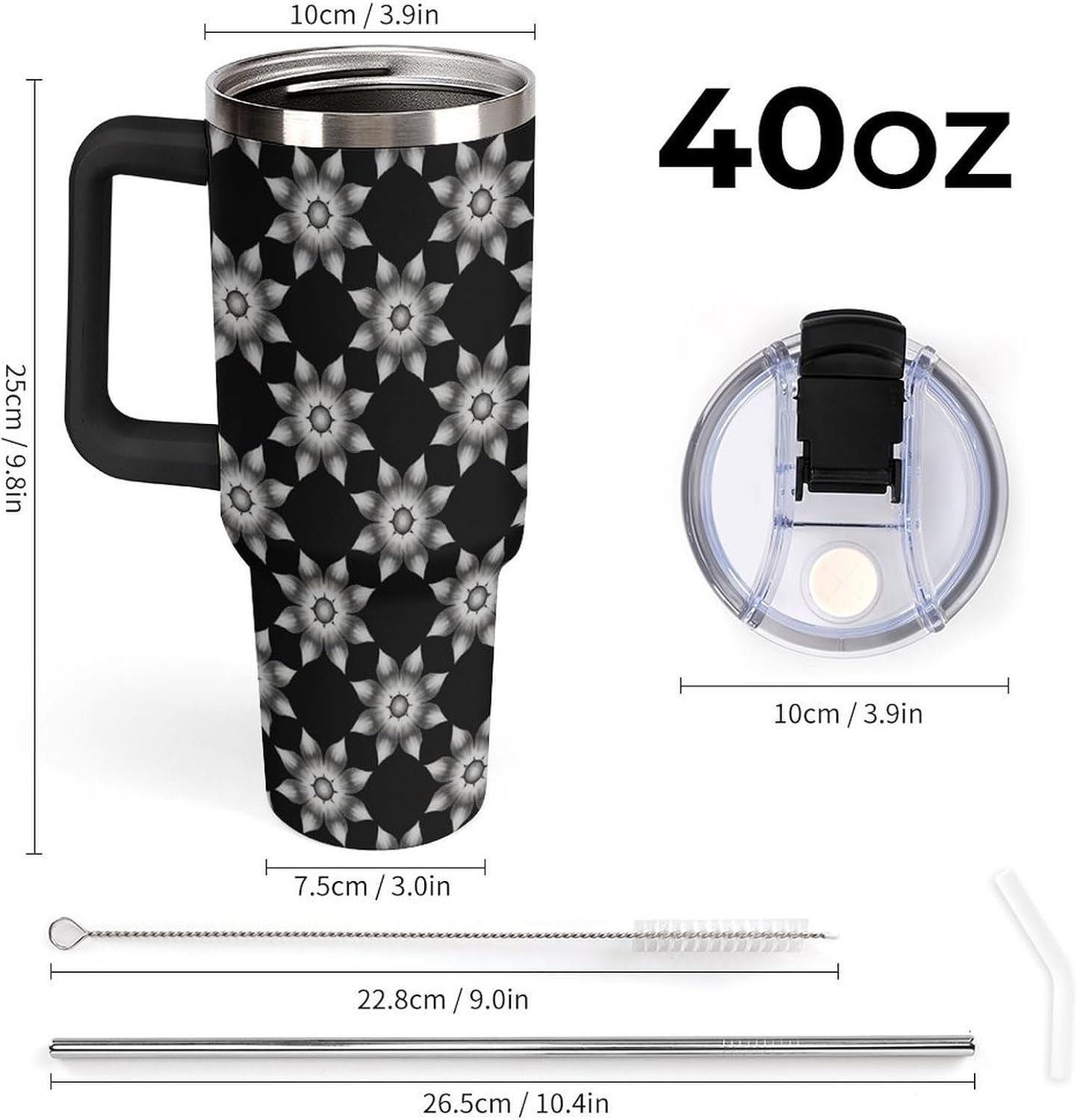 Leakproof Car Cup Vacuum Sealed With Lid For Office Crystal Clear Blue Water Ripple Print Drinkware Light Rose Red-style-5 - Colors E