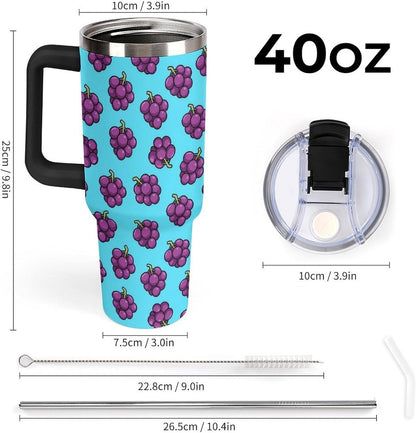 Leakproof Car Cup Vacuum Sealed With Lid For Office Crystal Clear Blue Water Ripple Print Drinkware Light Rose Red-style-5 - Colors E