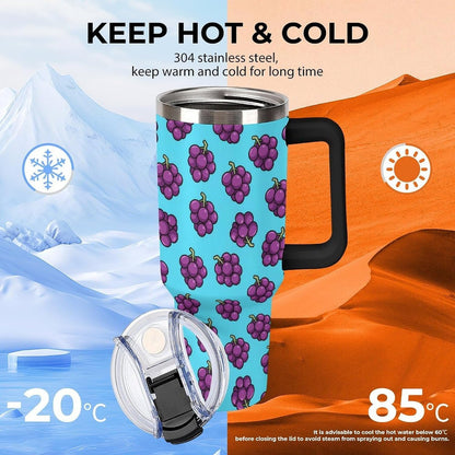Leakproof Car Cup Vacuum Sealed With Lid For Office Crystal Clear Blue Water Ripple Print Drinkware Light Rose Red-style-5 - Colors E
