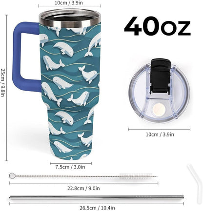 Leakproof Car Cup Vacuum Sealed With Lid For Office Crystal Clear Blue Water Ripple Print Drinkware Light Rose Red-style-5 - Colors E