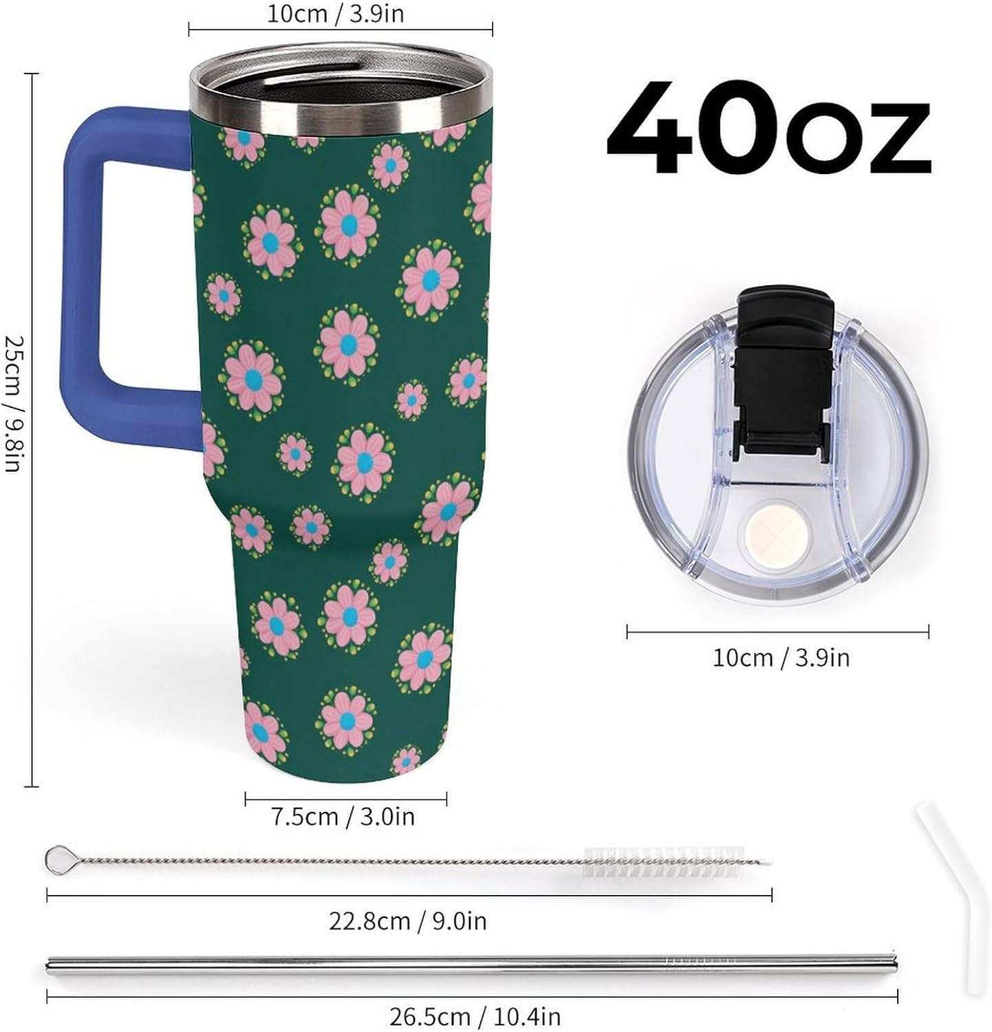 Leakproof Car Cup Vacuum Sealed With Lid For Office Crystal Clear Blue Water Ripple Print Drinkware Light Rose Red-style-5 - Colors E
