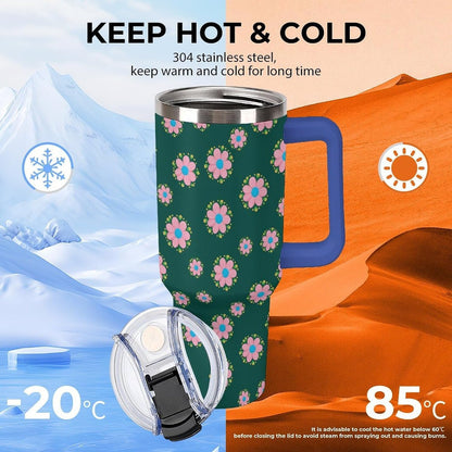 Leakproof Car Cup Vacuum Sealed With Lid For Office Crystal Clear Blue Water Ripple Print Drinkware Light Rose Red-style-5 - Colors E