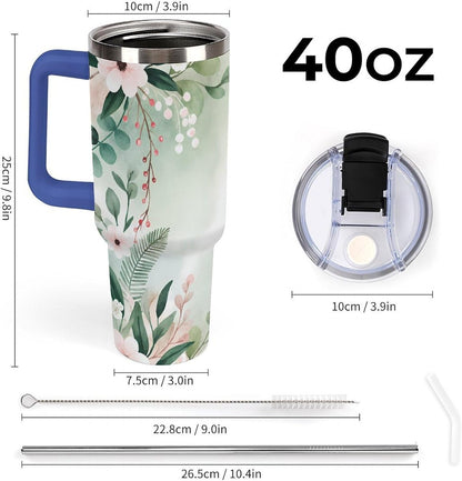 Leakproof Car Cup Vacuum Sealed With Lid For Office Crystal Clear Blue Water Ripple Print Drinkware Light Rose Red-style-5 - Colors E