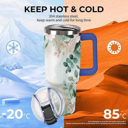 Leakproof Car Cup Vacuum Sealed With Lid For Office Crystal Clear Blue Water Ripple Print Drinkware Light Rose Red-style-5 - Colors E