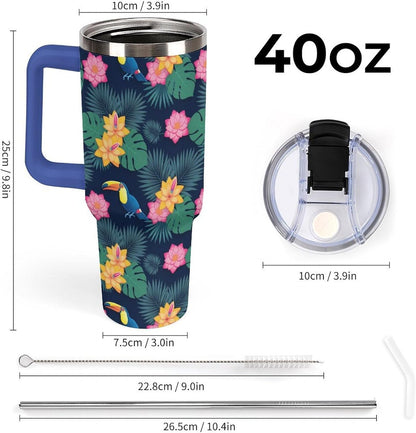 Leakproof Car Cup Vacuum Sealed With Lid For Office Crystal Clear Blue Water Ripple Print Drinkware Light Rose Red-style-5 - Colors E