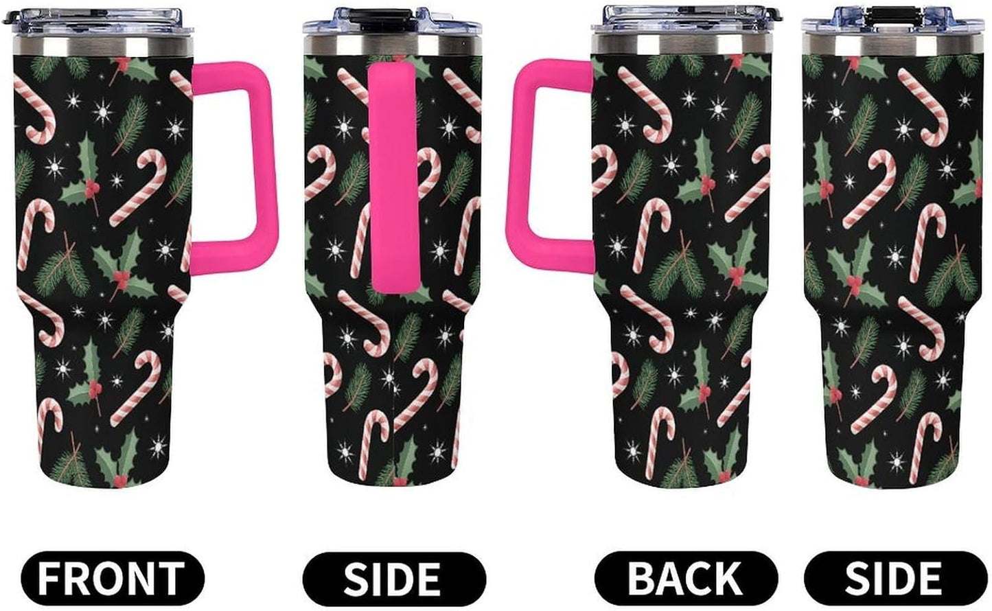 Leakproof Car Cup Vacuum Sealed With Lid For Office Crystal Clear Blue Water Ripple Print Drinkware Light Rose Red-style-5 - Colors E