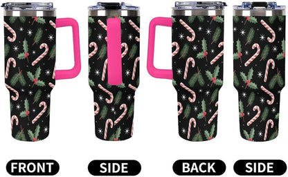Leakproof Car Cup Vacuum Sealed With Lid For Office Crystal Clear Blue Water Ripple Print Drinkware Light Rose Red-style-5 - Colors E