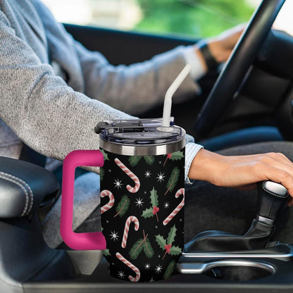 Leakproof Car Cup Vacuum Sealed With Lid For Office Crystal Clear Blue Water Ripple Print Drinkware Light Rose Red-style-5 - Colors E