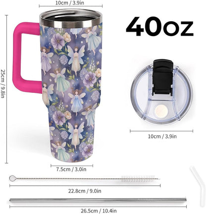 Leakproof Car Cup Vacuum Sealed With Lid For Office Crystal Clear Blue Water Ripple Print Drinkware Light Rose Red-style-5 - Colors E