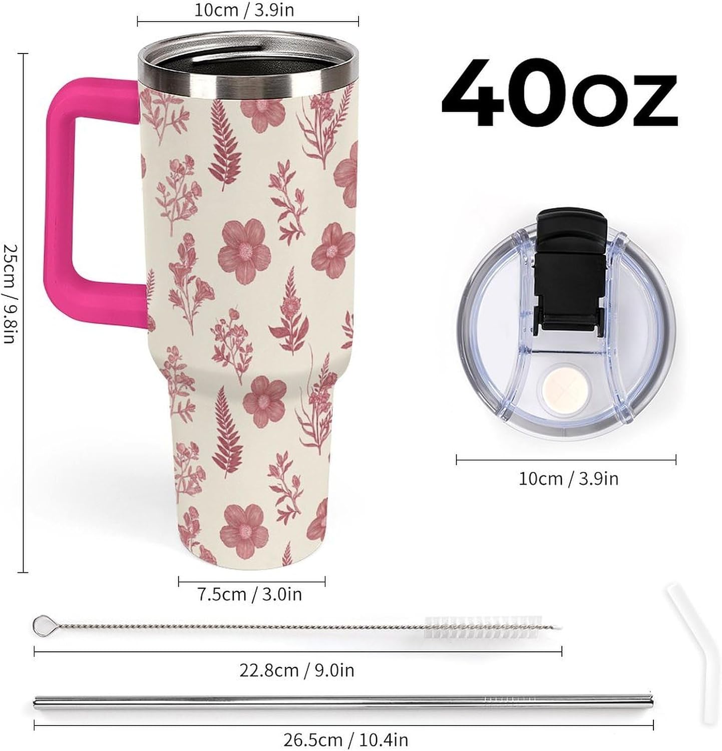 Leakproof Car Cup Vacuum Sealed With Lid For Office Crystal Clear Blue Water Ripple Print Drinkware Light Rose Red-style-5 - Colors E