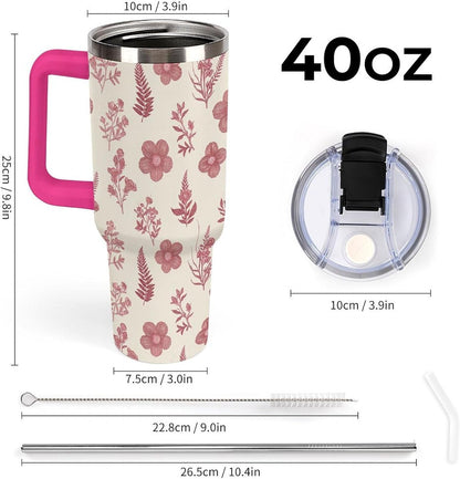 Leakproof Car Cup Vacuum Sealed With Lid For Office Crystal Clear Blue Water Ripple Print Drinkware Light Rose Red-style-5 - Colors E
