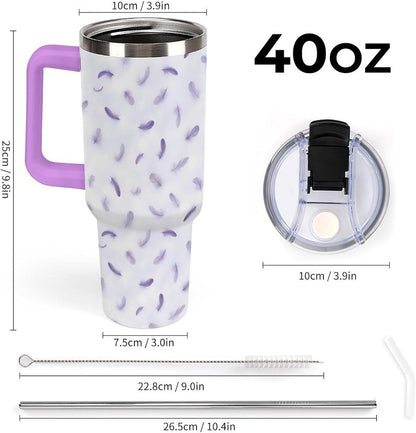 Leakproof Car Cup Vacuum Sealed With Lid For Office Crystal Clear Blue Water Ripple Print Drinkware Light Rose Red-style-5 - Colors E