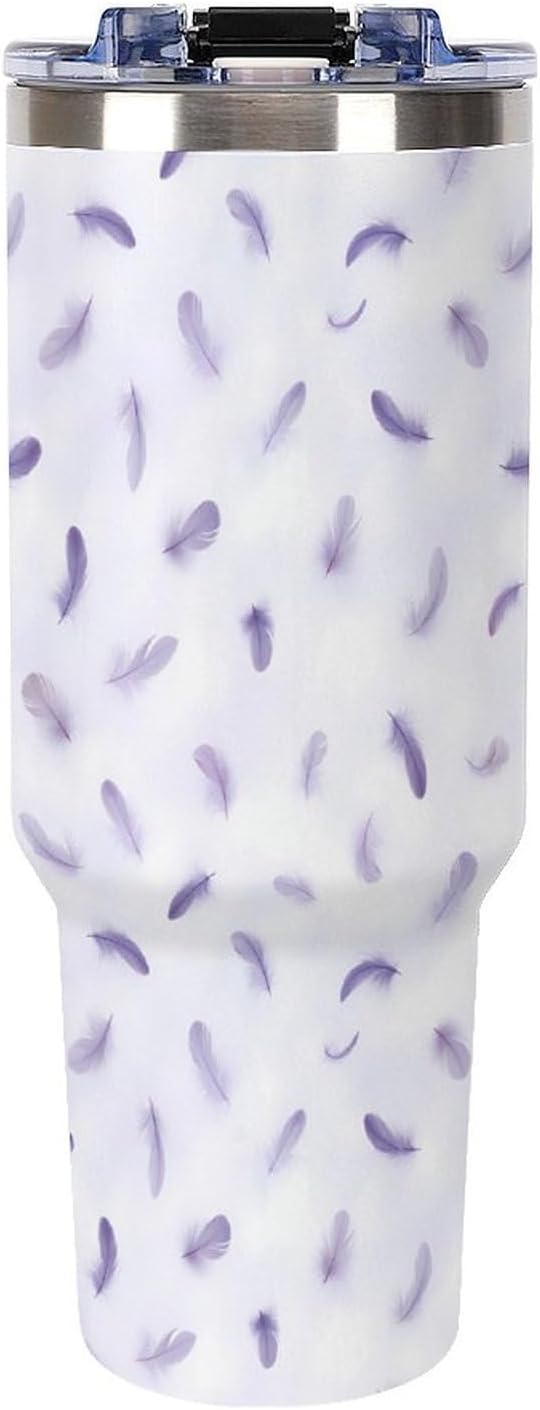 Leakproof Car Cup Vacuum Sealed With Lid For Office Crystal Clear Blue Water Ripple Print Drinkware Light Rose Red-style-5 - Colors E