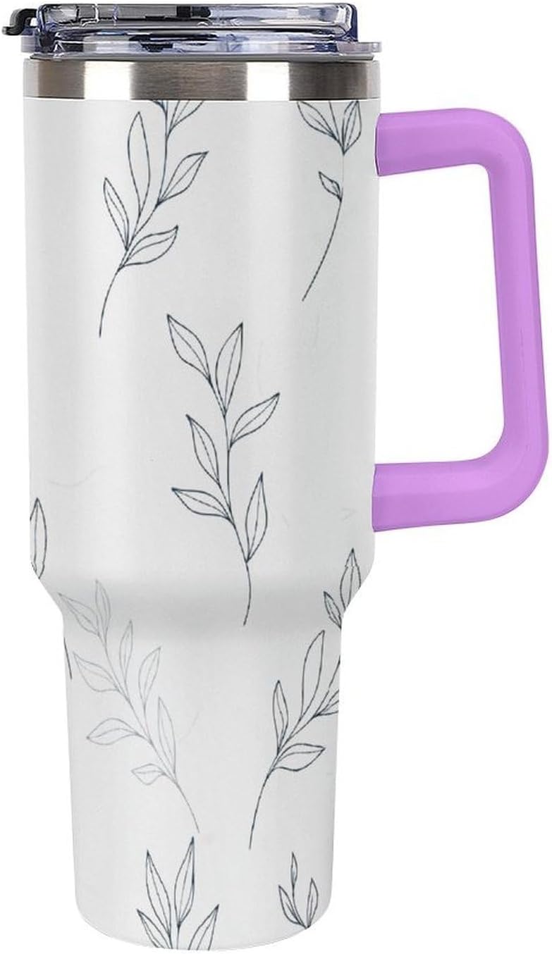 Leakproof Car Cup Vacuum Sealed With Lid For Office Crystal Clear Blue Water Ripple Print Drinkware Light Rose Red-style-5 - Colors E