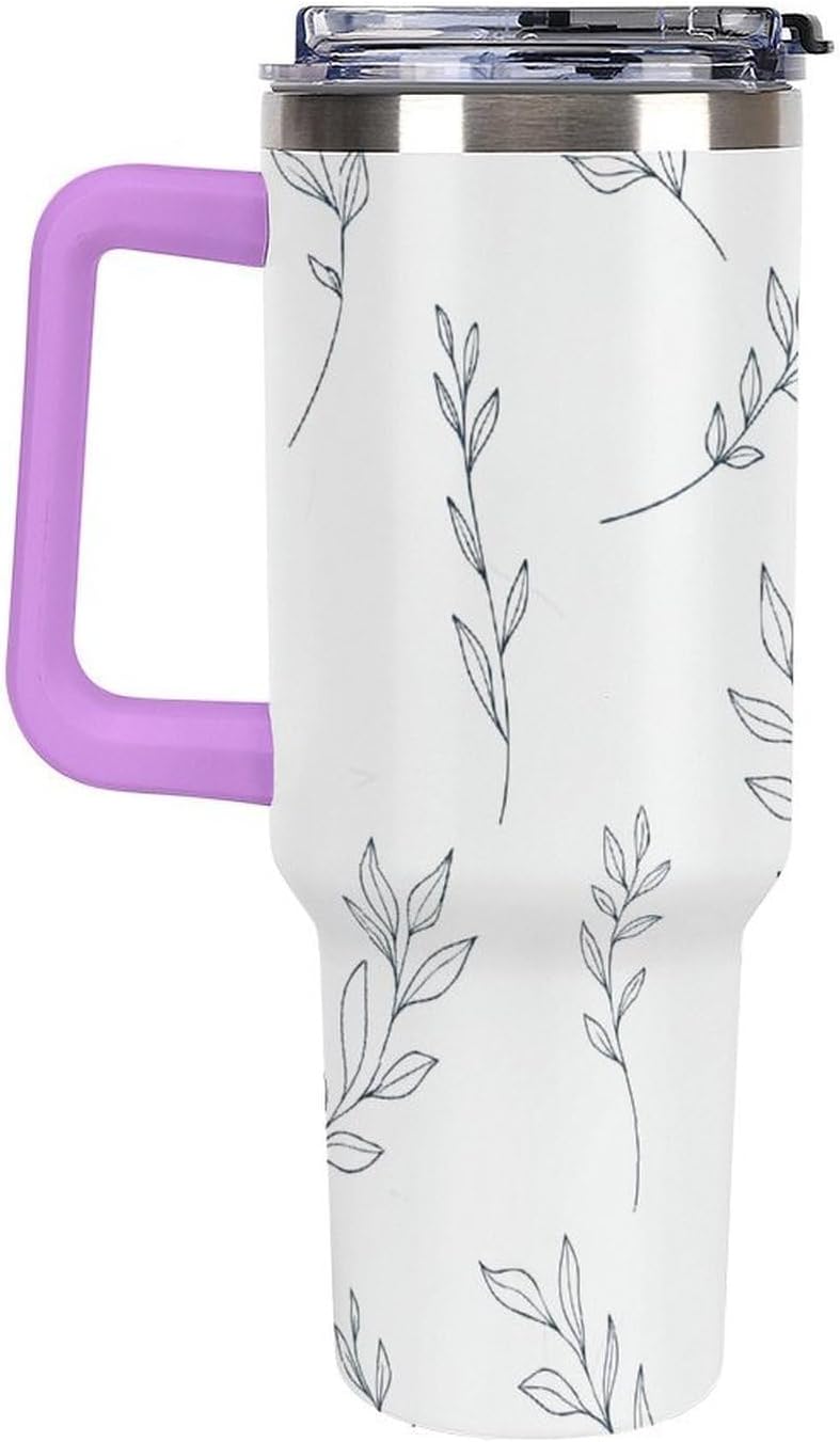 Leakproof Car Cup Vacuum Sealed With Lid For Office Crystal Clear Blue Water Ripple Print Drinkware Light Rose Red-style-5 - Colors E